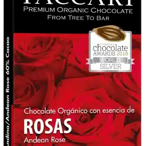 Chocolat bio à 60 % de cacao aux roses Paccari, en tablette gastronomique
