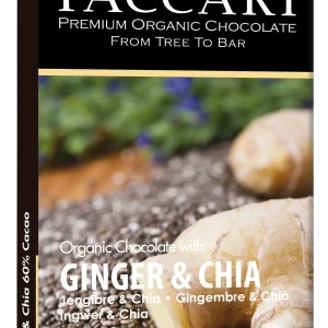 Barretta di cioccolato biologico con chia e zenzero biologico Paccari 50 g