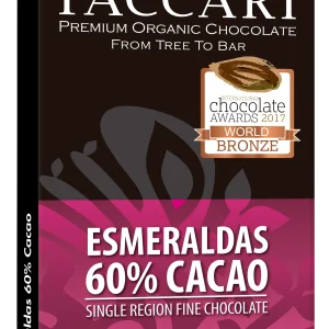 Barra de chocolate biológico de Esmeraldas com 60% de cacau da Paccari, 50 g